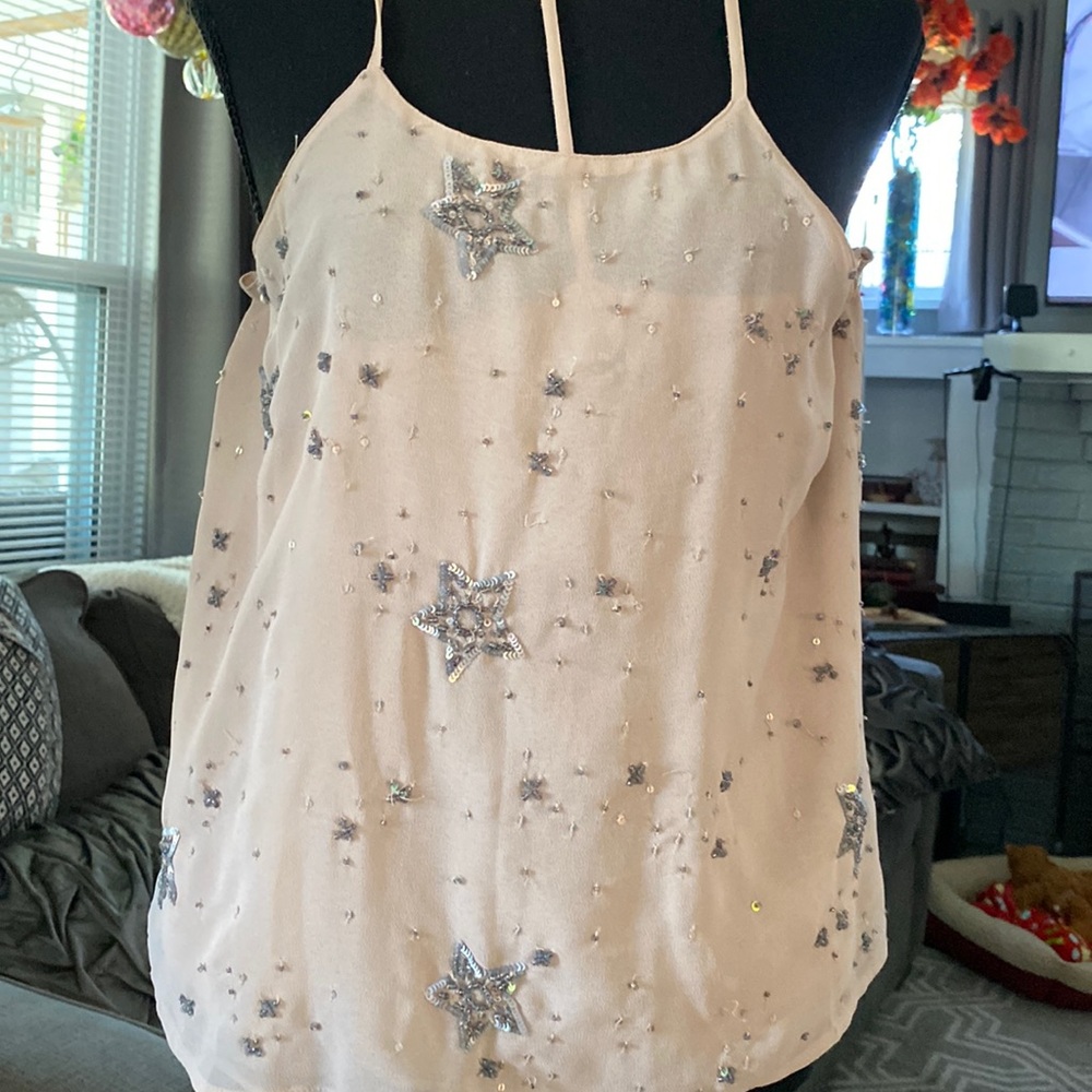 Intimately ox’s Beautiful soft nude color with sequence stars all over it